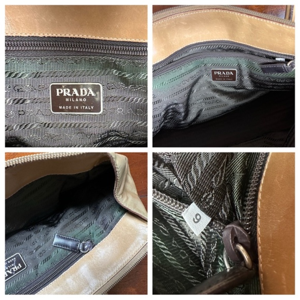 AUTHENTIC Prada Tessuto Cuoio Shoulder Bag. Tan. - Picture 15 of 16
